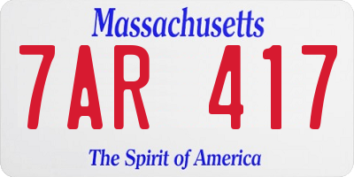 MA license plate 7AR417