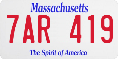 MA license plate 7AR419