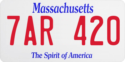 MA license plate 7AR420