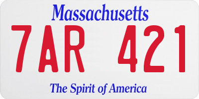 MA license plate 7AR421