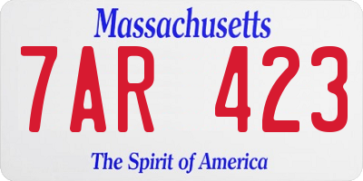 MA license plate 7AR423