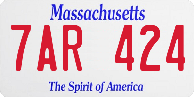 MA license plate 7AR424