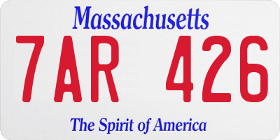 MA license plate 7AR426