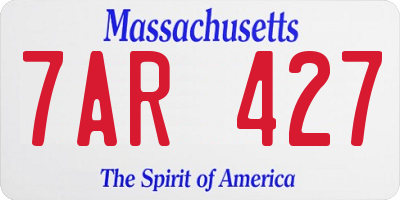 MA license plate 7AR427