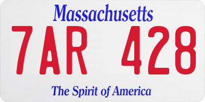MA license plate 7AR428