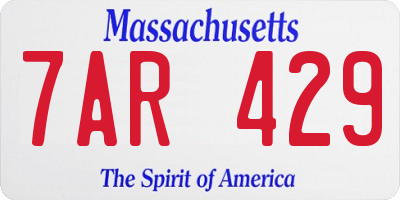MA license plate 7AR429