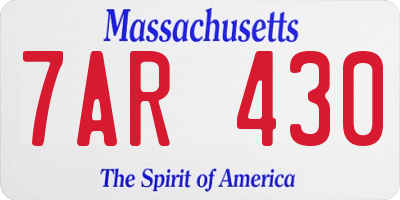 MA license plate 7AR430