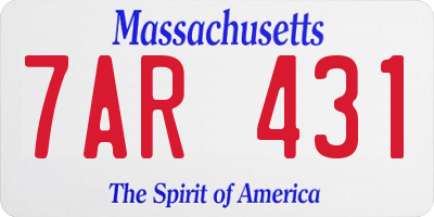 MA license plate 7AR431