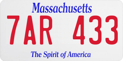MA license plate 7AR433