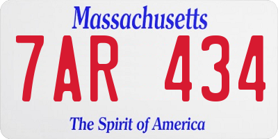 MA license plate 7AR434