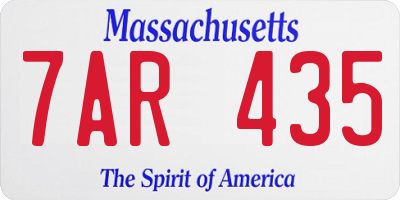 MA license plate 7AR435