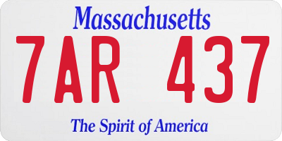 MA license plate 7AR437