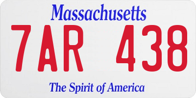 MA license plate 7AR438