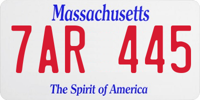 MA license plate 7AR445
