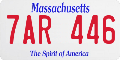 MA license plate 7AR446