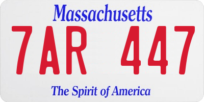 MA license plate 7AR447
