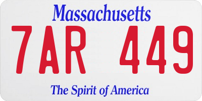 MA license plate 7AR449