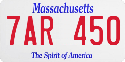 MA license plate 7AR450