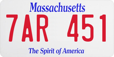 MA license plate 7AR451