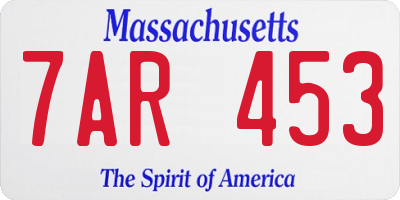 MA license plate 7AR453