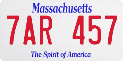 MA license plate 7AR457