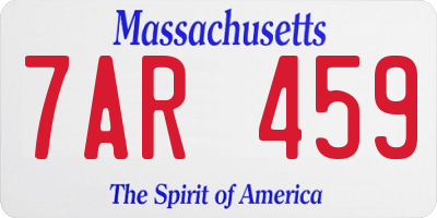 MA license plate 7AR459