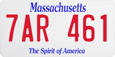 MA license plate 7AR461
