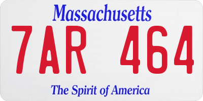 MA license plate 7AR464