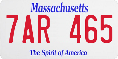 MA license plate 7AR465