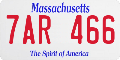 MA license plate 7AR466