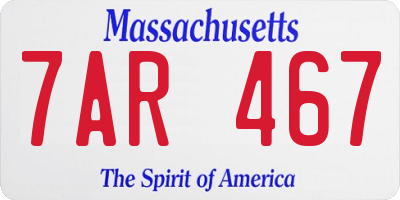 MA license plate 7AR467