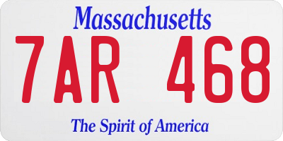 MA license plate 7AR468