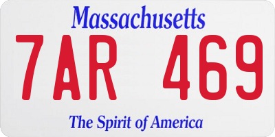 MA license plate 7AR469