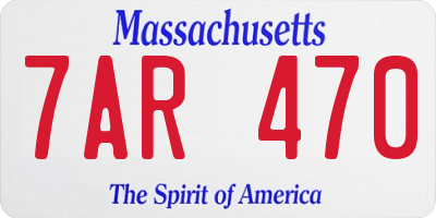 MA license plate 7AR470