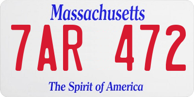 MA license plate 7AR472