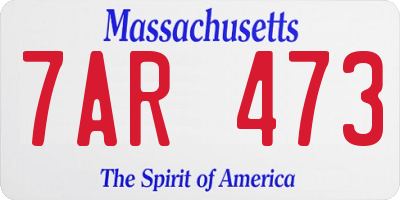 MA license plate 7AR473