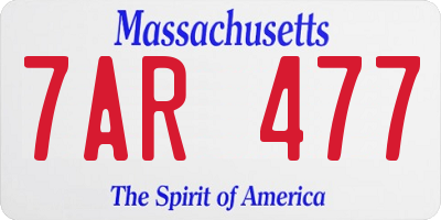MA license plate 7AR477