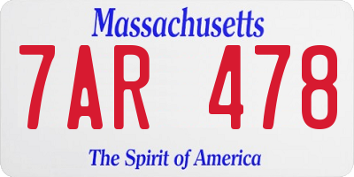 MA license plate 7AR478