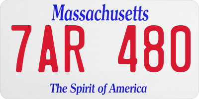 MA license plate 7AR480