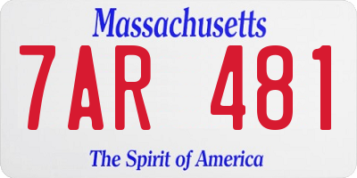 MA license plate 7AR481