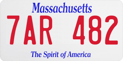 MA license plate 7AR482