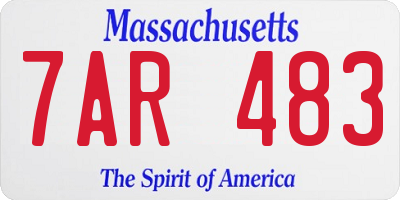MA license plate 7AR483