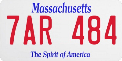 MA license plate 7AR484