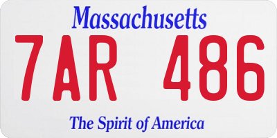 MA license plate 7AR486