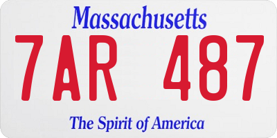 MA license plate 7AR487