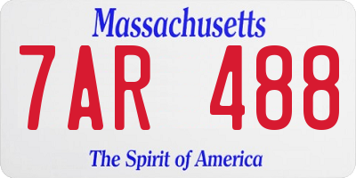 MA license plate 7AR488