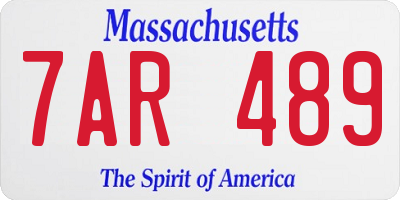 MA license plate 7AR489