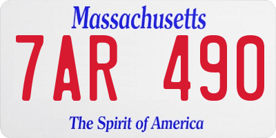 MA license plate 7AR490