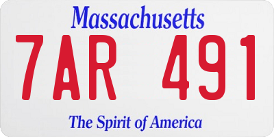 MA license plate 7AR491