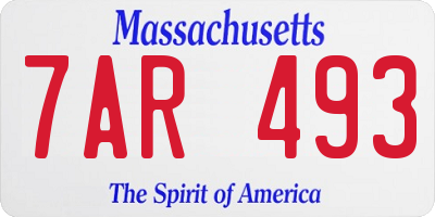 MA license plate 7AR493